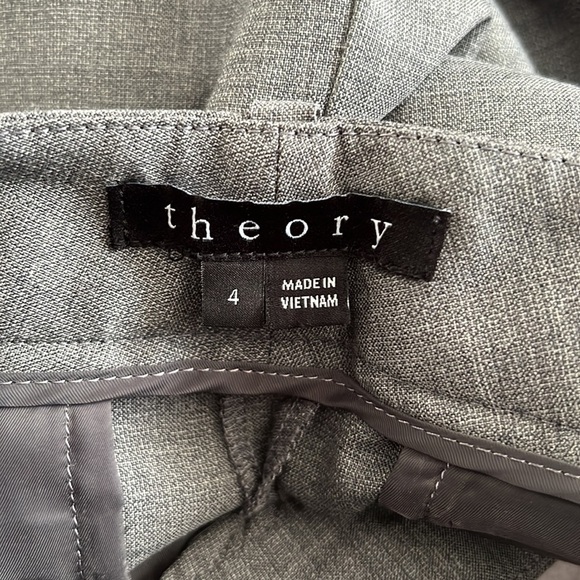 Theory Gavran Submit Grey Wool Blend Trousers - Picture 7 of 7